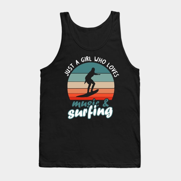 Music and surfing surfboard women girls hobby Tank Top by FindYourFavouriteDesign